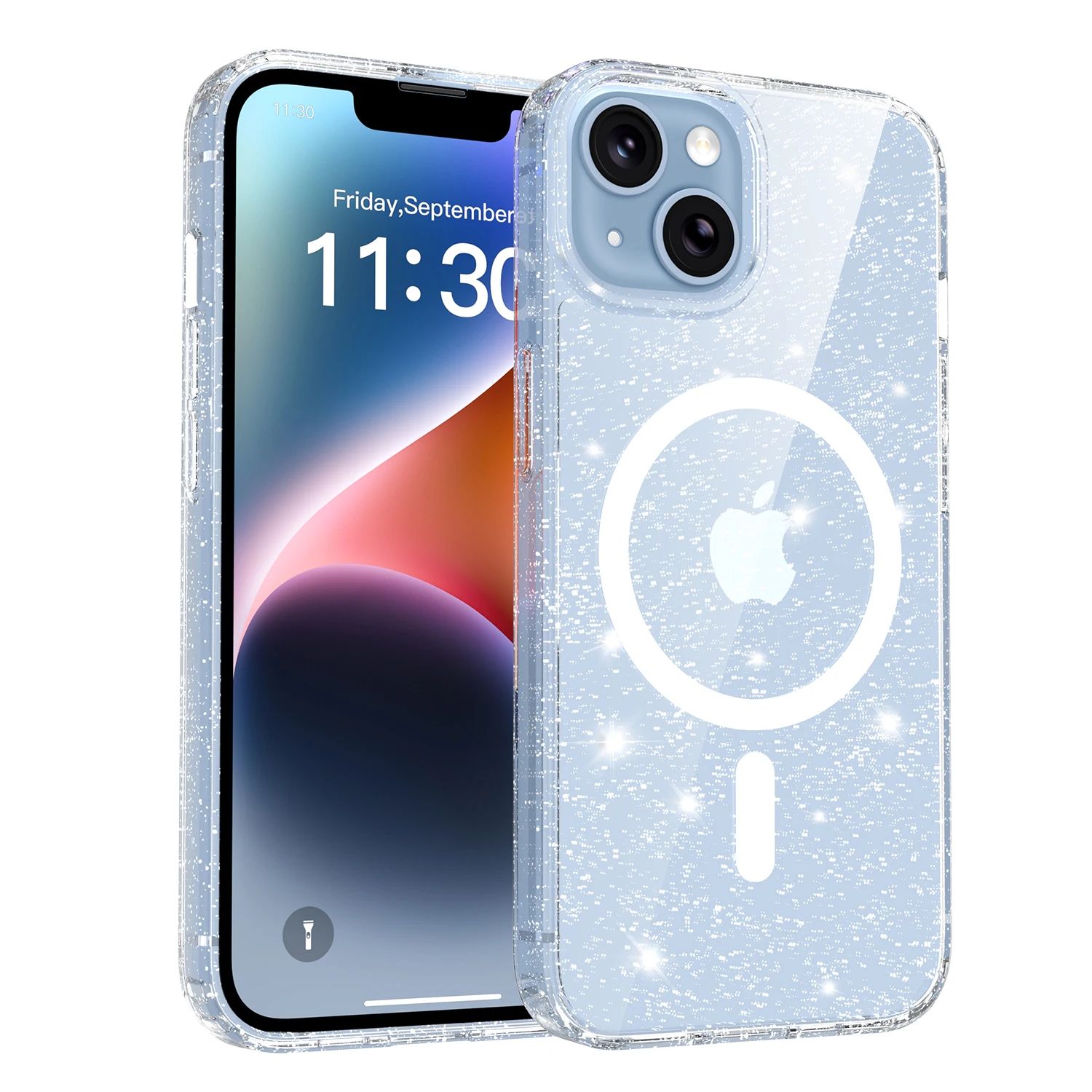 Phone Accessories Magnetic - Clear Glitter Bling Sparkly Case For