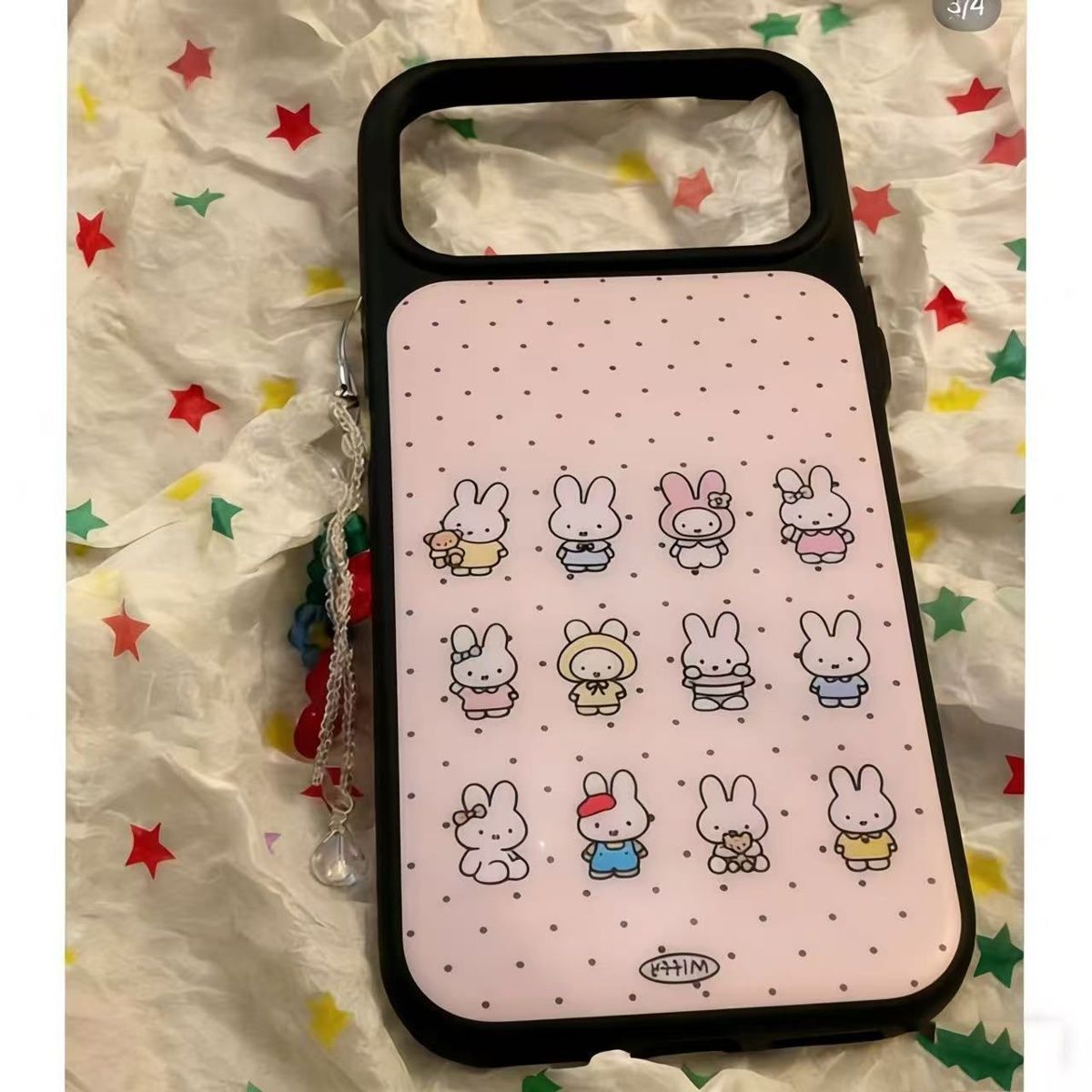 Lovely Miffy Bunny Dots Backgr - Phone Accessories Background ulasan dan harga