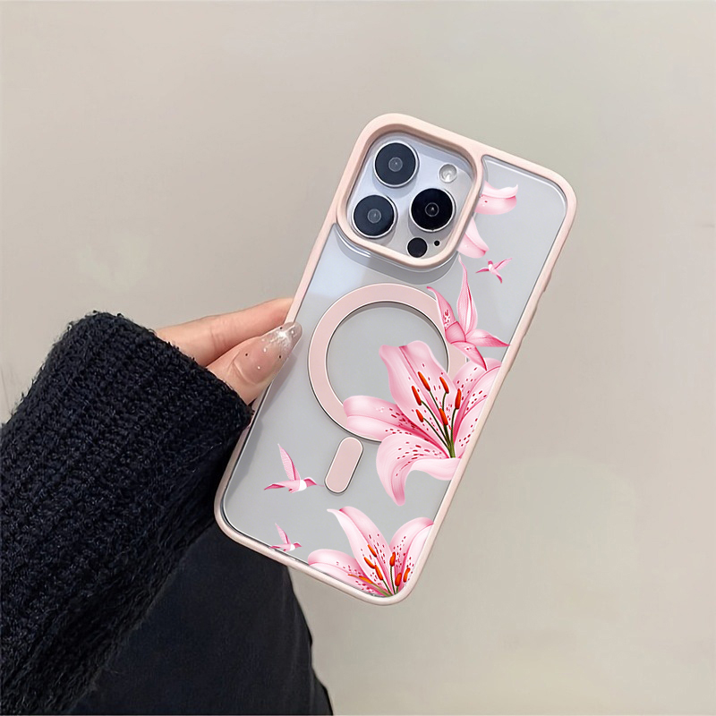Pink Flower And Birds Magnetic - Phone Accessories Magnetic ulasan dan harga