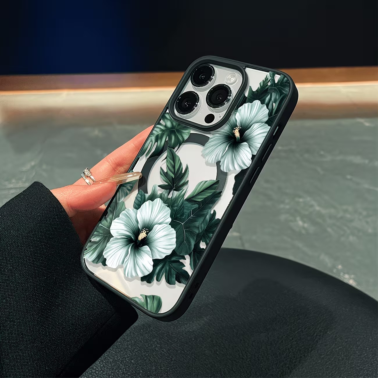 Green Floral Print Phone Case  - Phone Accessories Magnetic ulasan dan harga