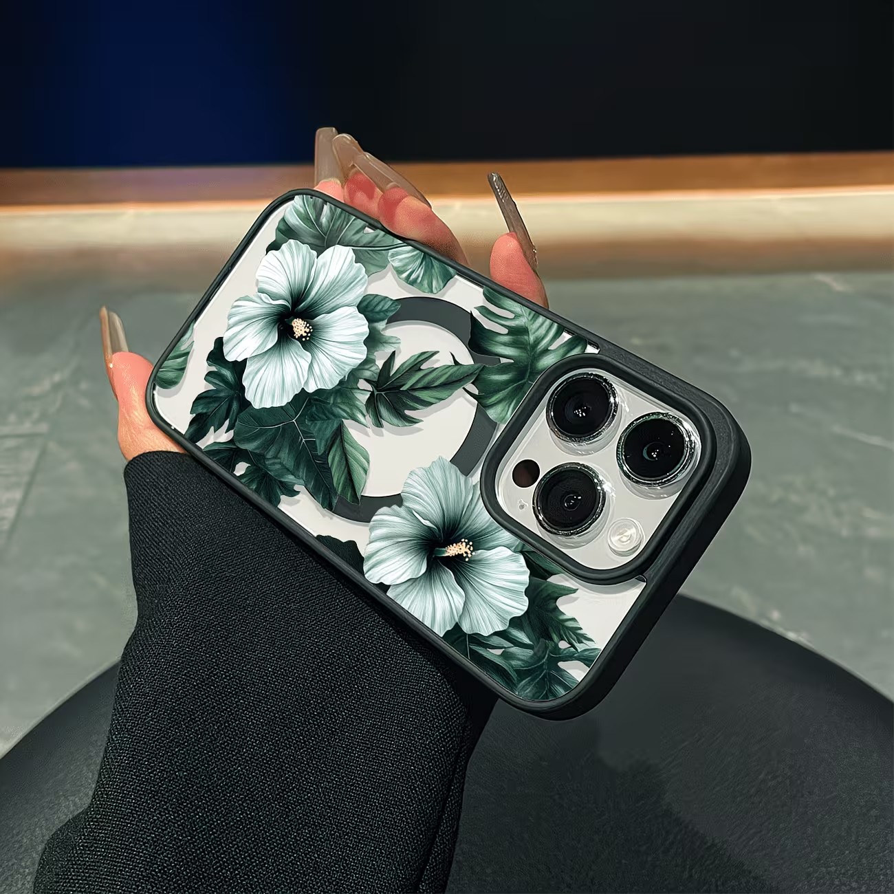 Green Floral Print Phone Case  - Phone Accessories Magnetic ulasan dan harga